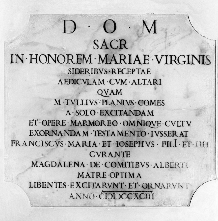 lapide - ambito laziale (fine sec. XVIII)