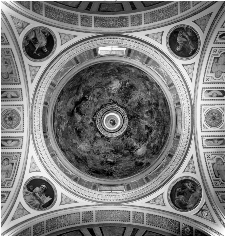Cristo e Dio Padre in gloria (decorazione pittorica) di Passeri Giuseppe (attribuito) (primo quarto sec. XVIII)