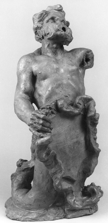 Tritone che regge uno scudo (scultura) di Ferrata Ercole (sec. XVII) 