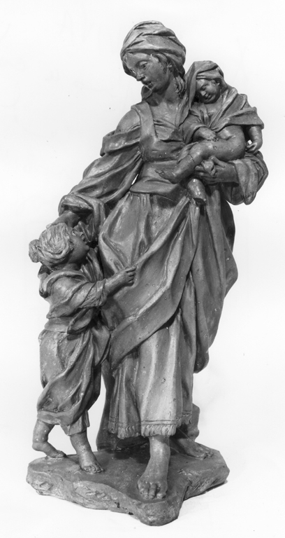 figura femminile con due bambini (gruppo scultoreo) di Viva Angelo (sec. XVIII)