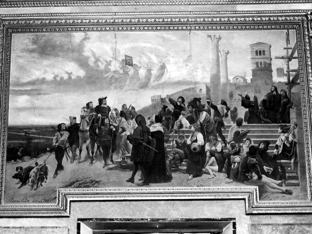 Apparizione della Madonna a Genazzano (dipinto) - ambito laziale (sec. XIX)