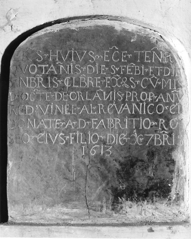 lapide documentaria - ambito laziale (sec. XVII)