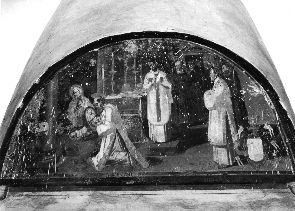 presepio di Greccio (dipinto) di Manenti Vincenzo (attribuito) (sec. XVII)