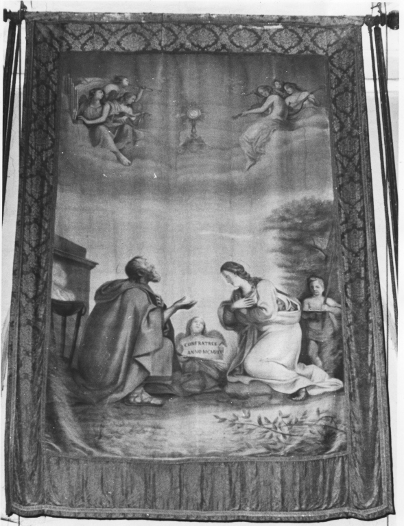 San Barnaba e Santa Lucia inginocchiati (stendardo processionale) - ambito romano (sec. XX)