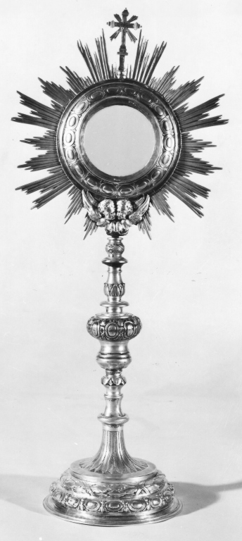 ostensorio - a raggiera - ambito romano (seconda metà sec. XIX)
