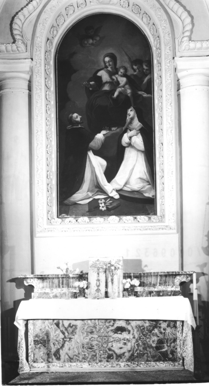 Madonna del Rosario con San Domenico e Santa Caterina da Siena (dipinto) - ambito romano (prima metà sec. XVIII)