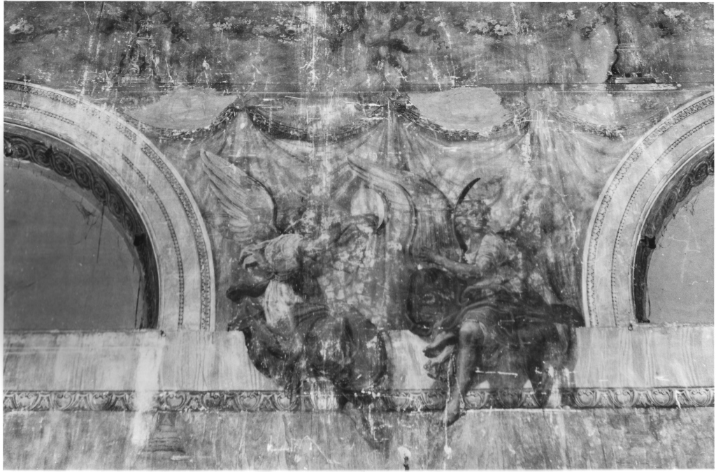 motivi decorativi a festoni con cherubini (dipinto, ciclo) di Fabroni Antonio, Cesaretti Serafino (sec. XIX)