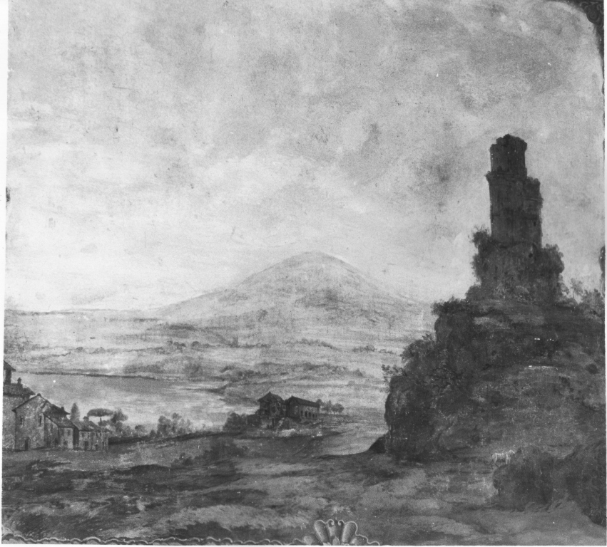 paesaggio lacustre (dipinto, ciclo) - ambito francese (sec. XVIII)