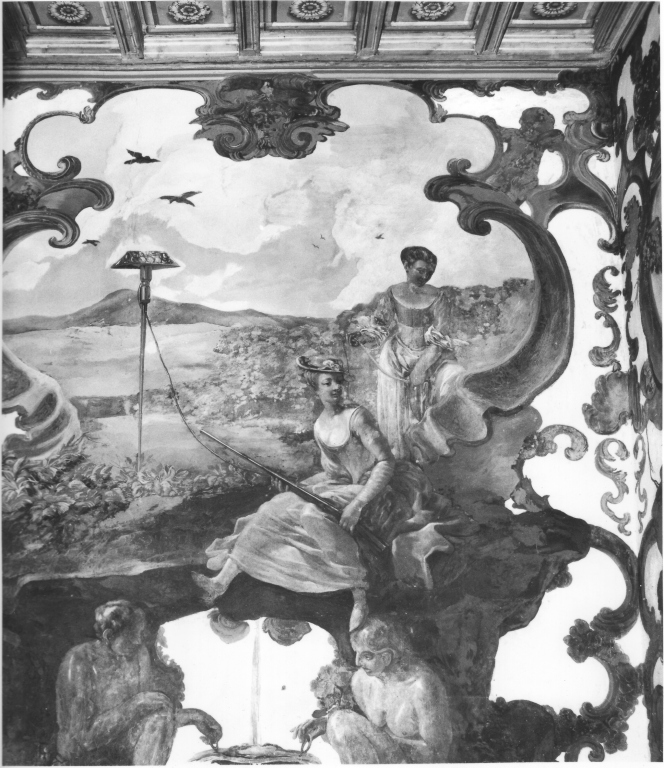 scena di caccia (dipinto, ciclo) - ambito francese (sec. XVIII)