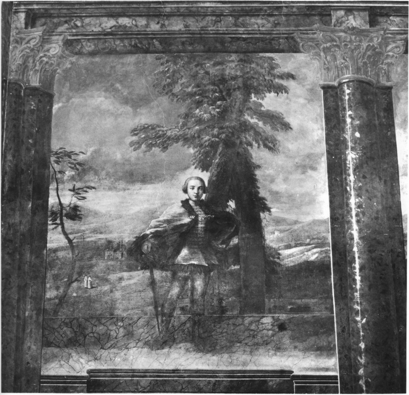 scena campestre con figure (dipinto, ciclo) - ambito francese (sec. XVIII)