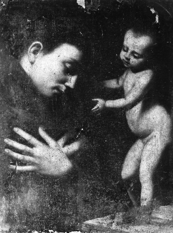 apparizione della Madonna con Bambino a Santi e a un donatore (dipinto, opera isolata) - ambito romano (seconda metà sec. XVII)