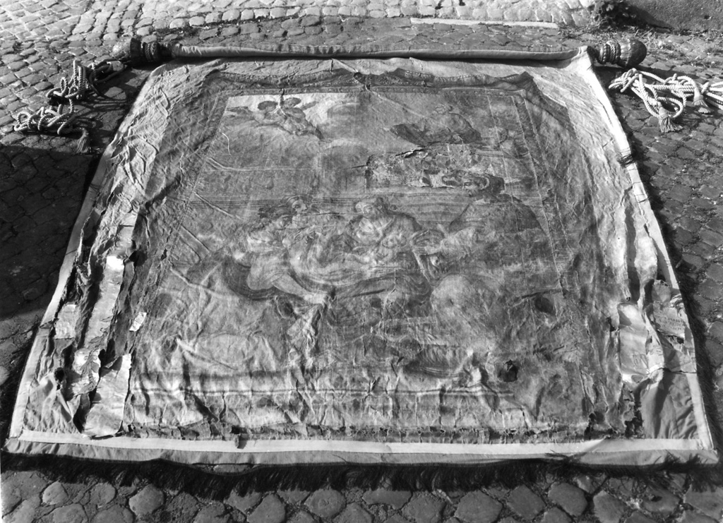 nascita della Vergine (stendardo processionale, opera isolata) di Tribuzi Domenico (attribuito) (sec. XVIII)