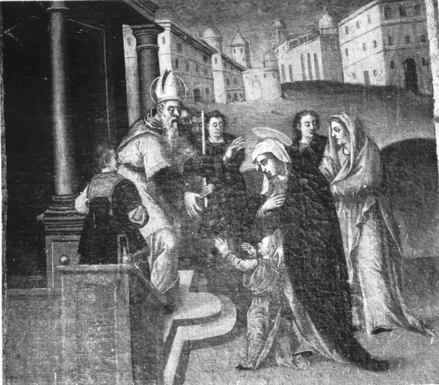 presentazione di Maria Vergine al tempio (dipinto) - ambito laziale (inizio sec. XVII)