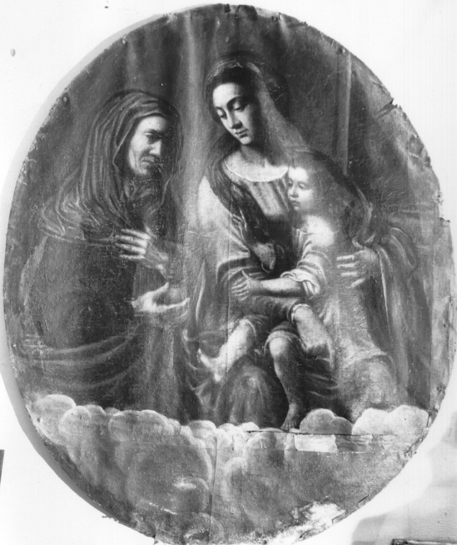 Madonna con Bambino e Sant'Anna (dipinto) - ambito Italia centro-meridionale (metà sec. XVII)