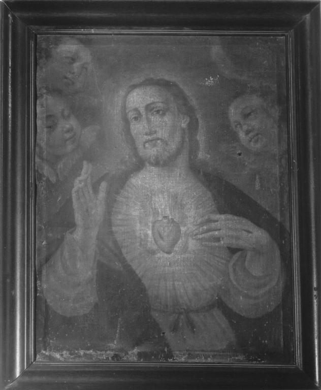 Sacro Cuore di Gesù fra gli angeli (dipinto) - ambito abruzzese (sec. XVIII)