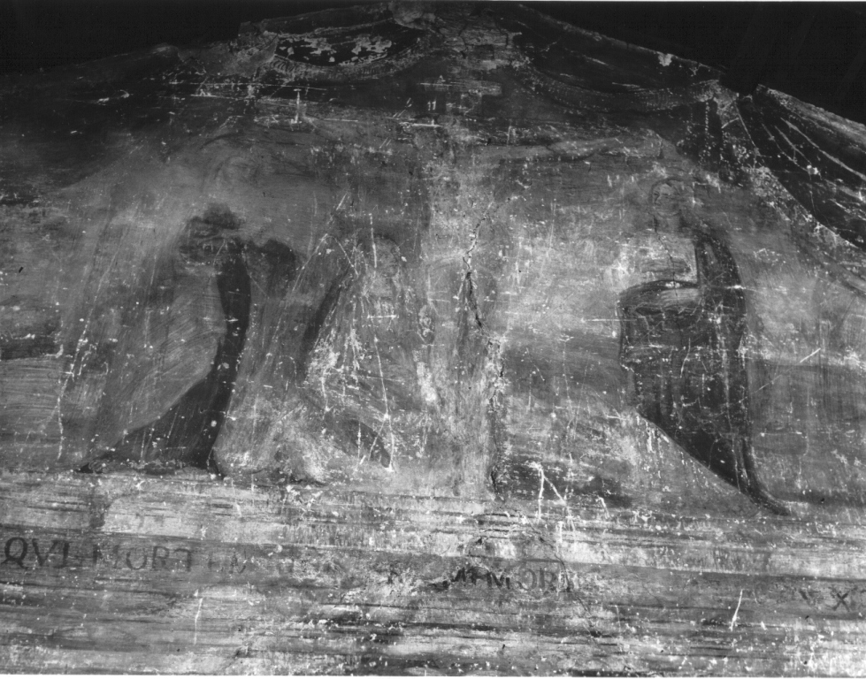 Cristo crocifisso con la Madonna, Santa Maria Maddalena e San Giovanni Evangelista (dipinto) di Carnassali Panfilo (sec. XVI)