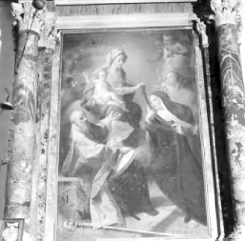 Madonna della cintola con Sant'Agostino e Santa Monica (dipinto) di Tori Giuseppe (sec. XVIII)