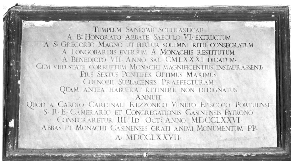 lapide - ambito laziale (sec. XVIII)