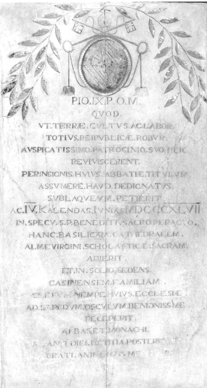 lapide documentaria - ambito laziale (sec. XIX)