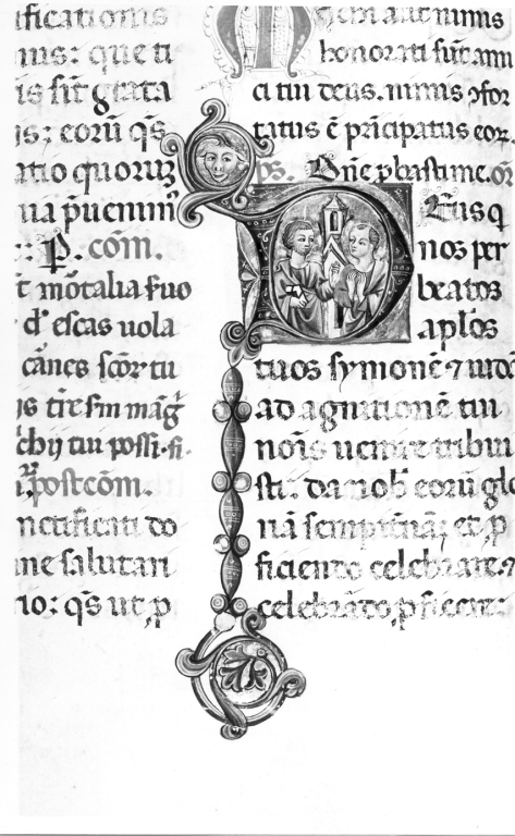 SS. Simone e Giuda. Decori (miniatura, serie) - ambito laziale (sec. XIV)