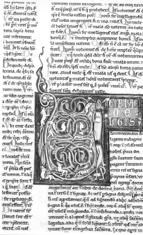 Iniziale "V" (miniatura, serie) - ambito laziale (sec. XIII)