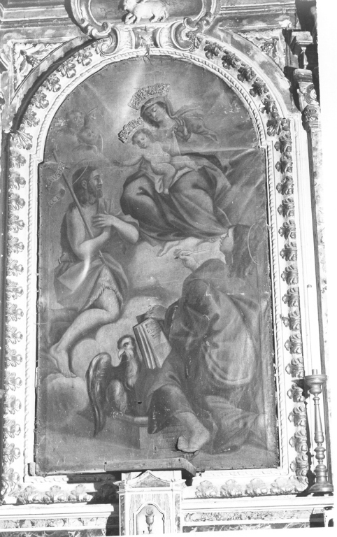 La Vergine tra S. Giovanni Battista e S. Giovanni Evangelista (dipinto) di Papini Gaetano (sec. XVIII)
