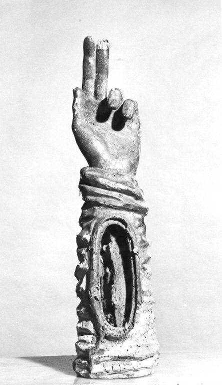 reliquiario antropomorfo - a braccio - ambito Italia centrale (sec. XVIII)