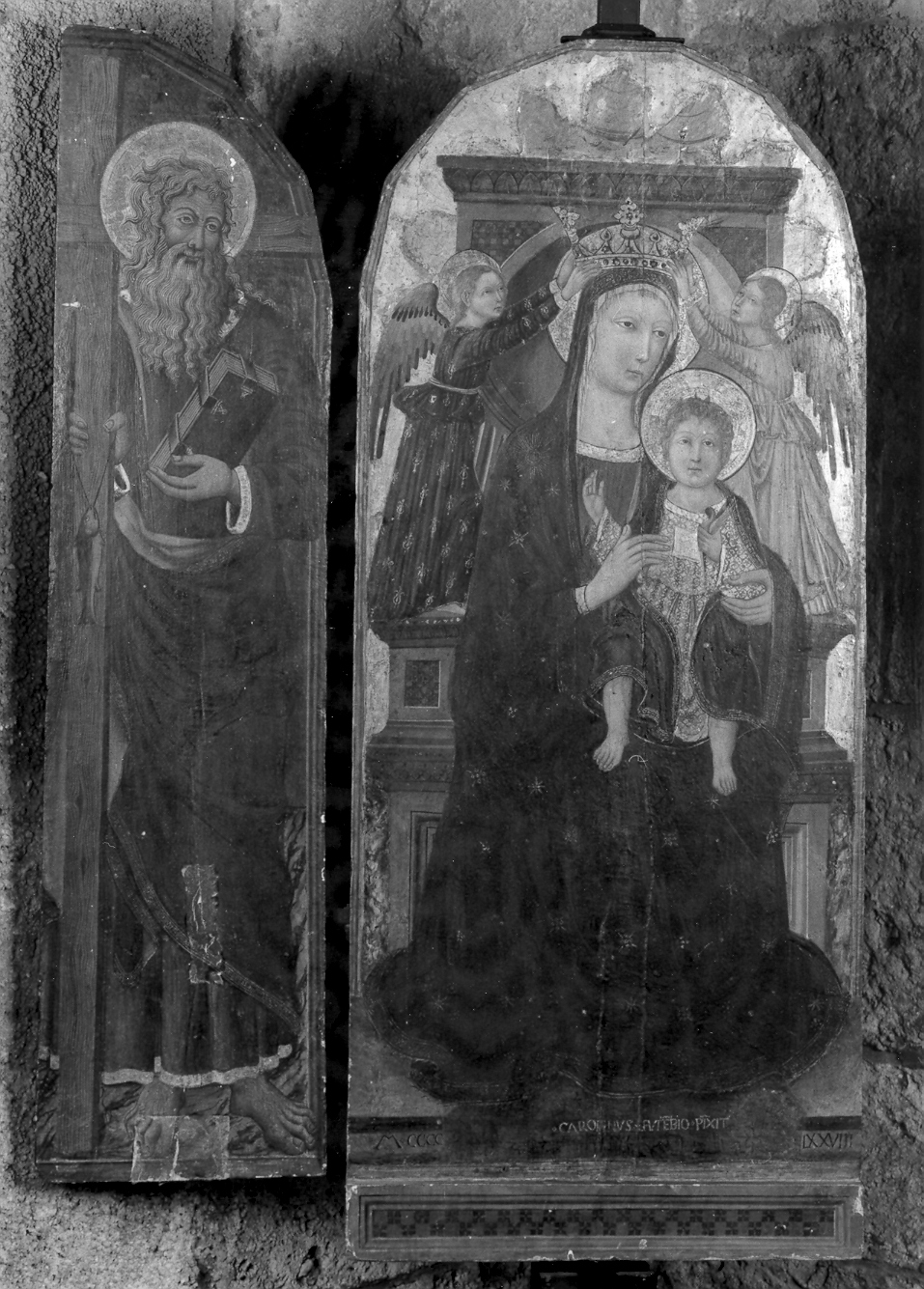 Madonna con Gesù Bambino e S. Andrea (dipinto) di Gabriele di Francesco, Carolino da Viterbo (sec. XV)