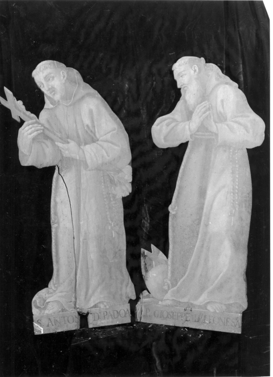 S. Antonio da Padova, S. Bonaventura, P. Giuseppe da Leonessa, S. Ludovico (sagoma) - ambito romano (sec. XVII)