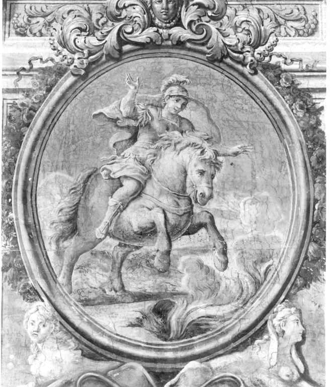 Guerriero a cavallo (dipinto) di Calandrucci Giacinto (bottega) (primo quarto sec. XVIII)