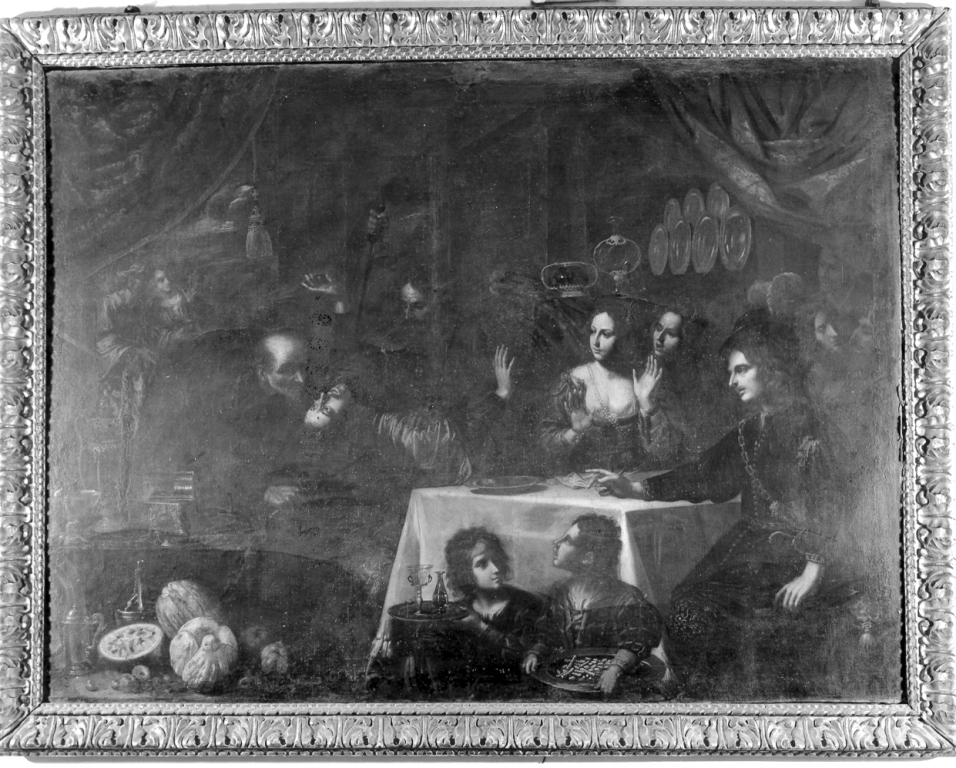 Scena allegorica con omicidio (dipinto) - ambito fiorentino (sec. XVII)