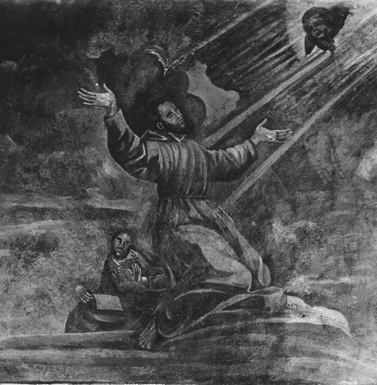 San Francesco riceve le stimmate (dipinto) - ambito laziale (ultimo quarto, fine/inizio sec. XVII, secc. XIX/ XX)