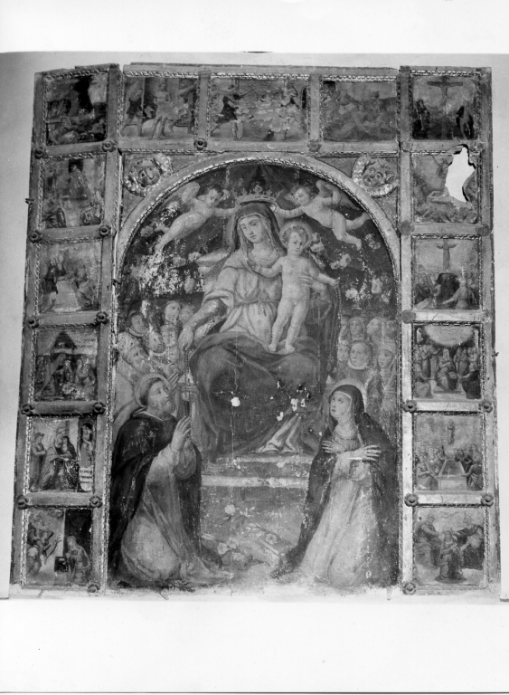 Madonna del Rosario con San Domenico e Santa Caterina da Siena (dipinto) - ambito napoletano (seconda metà sec. XVI)