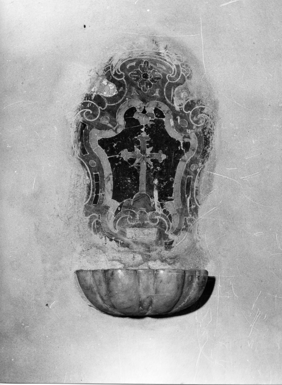 acquasantiera da parete, coppia - ambito laziale (sec. XVIII)