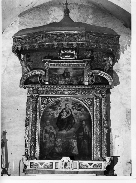 Madonna con Bambino tra angeli e Santi (dipinto) - ambito laziale (sec. XVI)