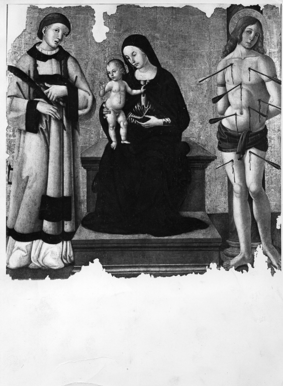 Madonna con Bambino e Santi (dipinto) di Aquili Antonio detto Antoniazzo Romano (cerchia) (seconda metà sec. XV)