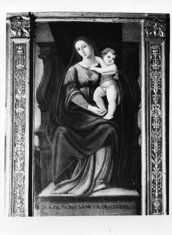Madonna con Bambino in trono tra santi (dipinto) di Stabile Gerolamo (sec. XVI)