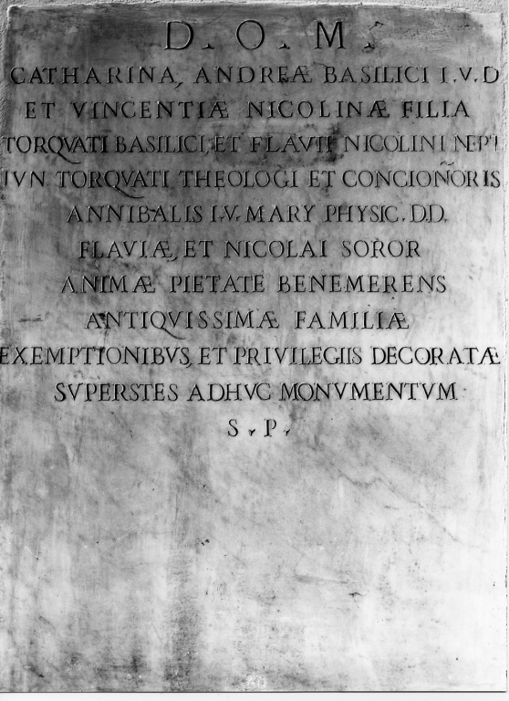 lapide commemorativa - ambito laziale (sec. XVII)