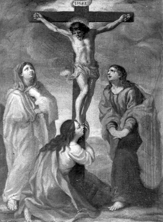 stazione XII: Gesù innalzato e morto in croce (dipinto) - ambito laziale (prima metà sec. XVIII)