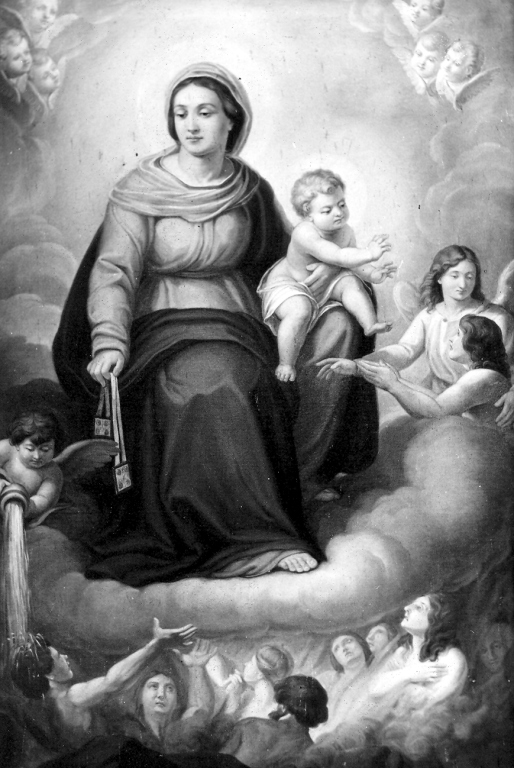 Madonna del Carmelo (dipinto) di Padre Michelangelo frate dell'Ordine dei Minori (sec. XX)