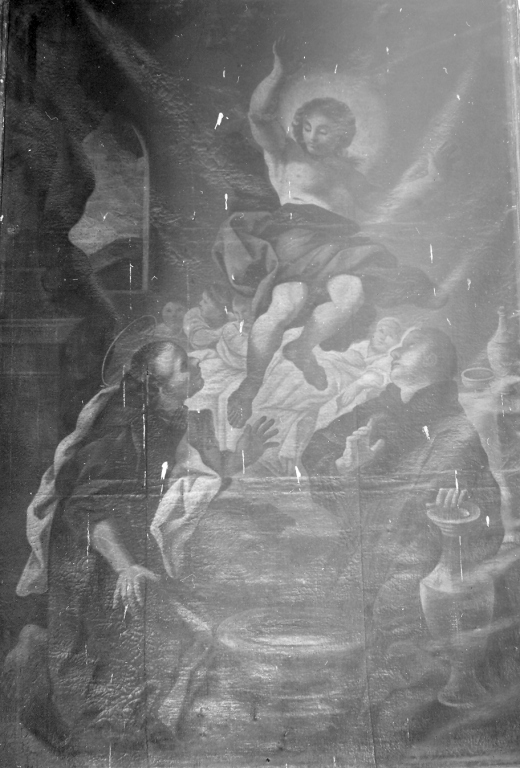 Cristo che appare a San Camillo de Lellis (dipinto) di Quercia Gioacchino (sec. XVIII)