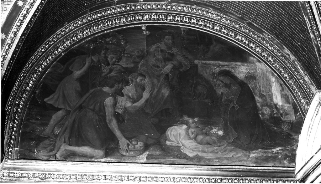 adorazione dei pastori (dipinto) di Ansiglioni Achille (attribuito) (sec. XIX)