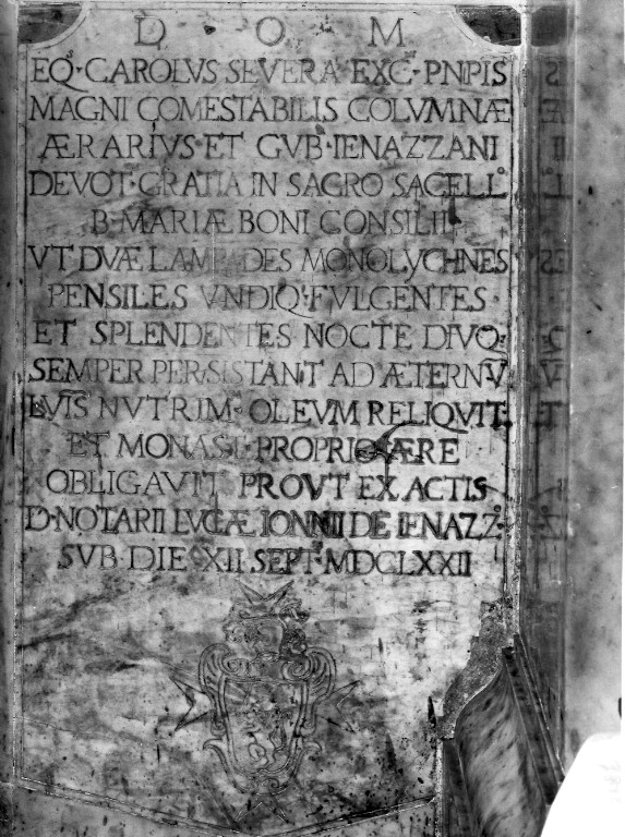 lapide - ambito laziale (sec. XVII)