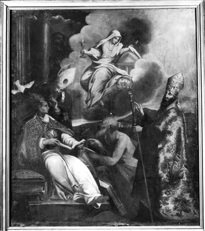 quattro Dottori della Chiesa (dipinto) - ambito laziale (fine/inizio secc. XVII/ XVIII)