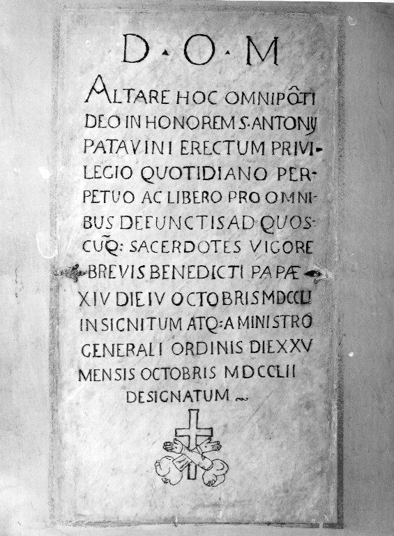 lapide - ambito laziale (sec. XVIII)