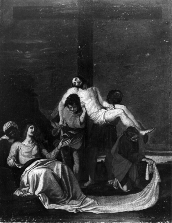 deposizione di Cristo dalla croce (dipinto) - ambito romano (fine/inizio secc. XVI/ XVII)