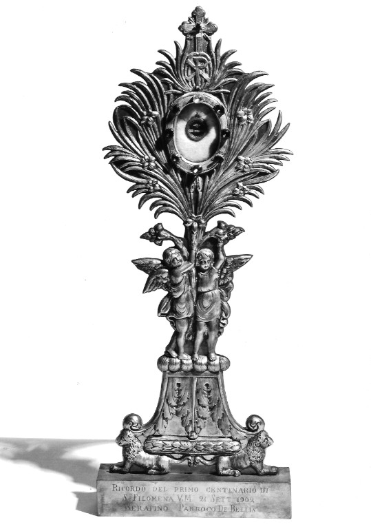 reliquiario - a ostensorio - ambito laziale (sec. XIX)