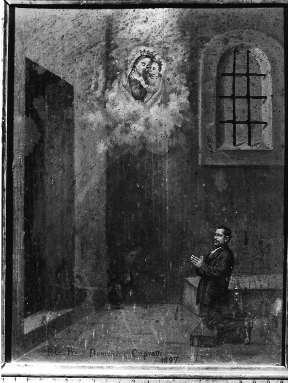 Domenico Capretti prega la Madonna del Buon Consiglio (ex voto) - ambito laziale (sec. XIX)