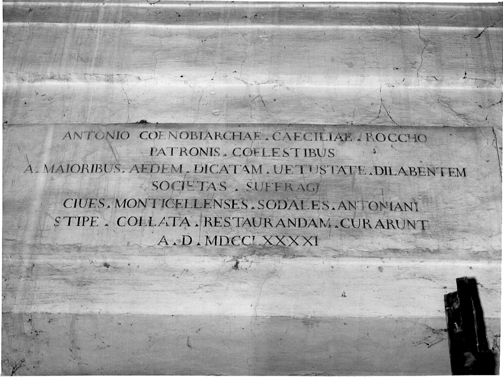 lapide commemorativa - ambito laziale (sec. XVIII)