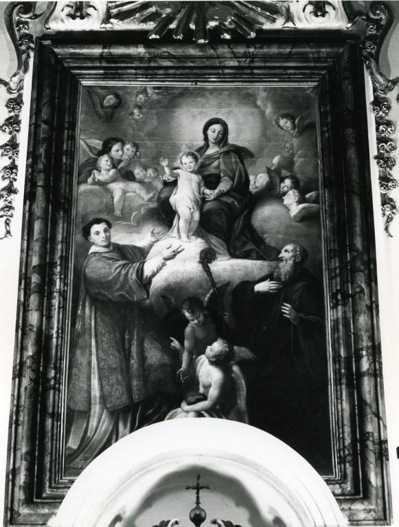Madonna Assunta con Santo Stefano e San Benedetto (dipinto) di Zoboli Giacomo (cerchia) (prima metà sec. XVIII)